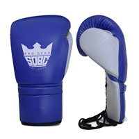 Gants de boxe en cuir blanc à lacets pour MMA, Sanda, entraînement, sparring, combat et Muay Thai, universels