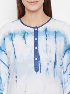 Atractivo de longitud completa suelto bohemio Tie Dye Lady Beach mujeres que fluyen Kaftan para veranos Kaftan - Product Image 5