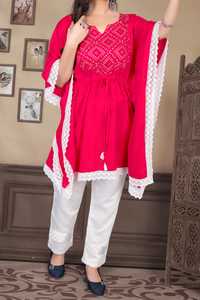 Tissu Poncho de qualité moderne 14kg en rayonne, affichage du cou luxueux avec du bas - Product Image 5