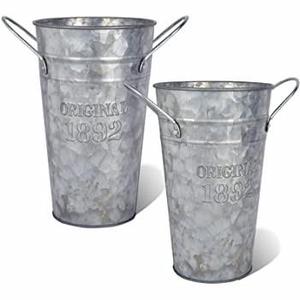 Juego de 3 cubos de hierro de diseño moderno, cubo Vintage rentable, mango lateral para vivero, maceta de Metal, exhibición de flores artificiales - Product Image 4