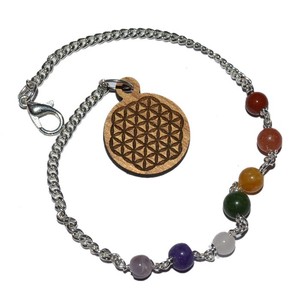 Symbole de cristal de guérison 7 Chakra chaîne pendule - Product Image 1