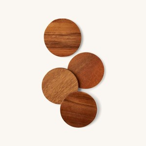 Acacia Wood Cup <b>Placemat</b> Solid <b>Wooden</b> Saucers Coasters Set of 4-6 Small Round coaster <b>Placemats</b> - Product Image 1