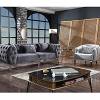 Canapé-lit Chesterfield en bois massif extensible capitonné à prix réduit avec design turc pour appartement et salon