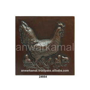 Handmade Antique <b>Copper</b> Unique Hen Design <b>Copper</b> <b>Wall</b> <b>Tiles</b> - Product Image 1