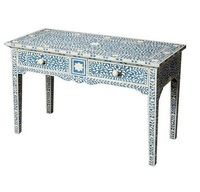 Table de chevet en os incrusté artisanal avec 5 tiroirs, table basse moderne en os incrusté, nouvelle table basse personnalisée à la mode