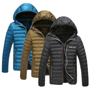 Mode hommes grande taille hiver Bomber veste à capuche tricoté imperméable coupe-vent respirant décontracté fermeture éclair vêtements d'extérieur - Product Image 1