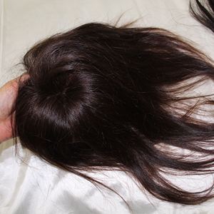 Tupé de encaje de alta calidad, cabello humano 100% humano, color natural, base de seda, peluquín - Product Image 4