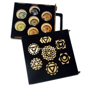 Caja de regalo de siete Chakras con símbolos de Chakra Juego de piedras | juego de caja de regalo de chakra - Product Image 4