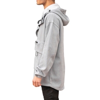 Wox Büyük Beden %100 Pamuk Nefes Alabilen Çevre Dostu Hızlı Kuruyan Baskılı Erkek Fermuarlı Kot Çift Cepli Normal Kapüşonlu Sweatshirt