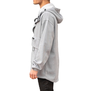 Oversize 100% Cotton Men's Zipped Denim Double <strong>Pocket</strong> Sweatshirt <strong>Hoodie</strong> New Style Good Best Price Wholesale Offer Trend 2020 - Product Image 2