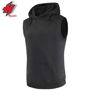 Custom Logo High Quality Breathable Casual Fitness <b>Sleeveless</b> <b>Hoodie</b> Sport Wear Solid Color Pullover Men Gym Knitted Sporty - Product Image 3