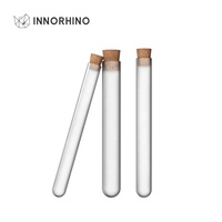 Tubes à essai en verre borosilicate à fond arrondi personnalisés, bouchon en liège anti-fuite, capacités de 1 à 55 ml, pour sérum de soin de la peau du visage