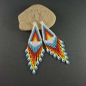 Pendientes Largos con Flecos Hechos a Mano, Modelo Happiness - Product Image 1