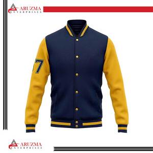 Vestes Lettermen légères et confortables avec fermeture éclair décontractées grande taille de haute qualité pour hommes Veste de baseball universitaire en plein air pour hommes - Product Image 6