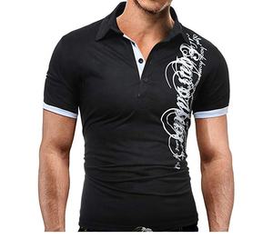 polo t shirt men custom slim fit new design Summer Short-sleeve Slim Fit Men Polo Shirt - Product Image 3