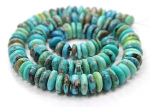 สร้อยข้อมือลูกปัดรูปยางสีเทอร์ควอยส์สีฟ้าครามธรรมชาติขนาด8นิ้วแบบเรียบกำไลอัญมณีที่มีรูปแบบโดยประมาณเป็น9X11MM ลูกปัดหิน100% - Product Image 4