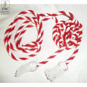 Seda viscosa Banner borla cordón OEM gaita Bugle Banner bandera cuerdas cincture cuerdas religiosas en colores y tamaños personalizados - Product Image 4