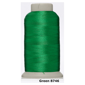 Fil à broder Yi-flash 3600 Yards 108D 2 brins en polyester sur cônes Benang Sulam Vert 8746a Haute Ténacité 100g - Product Image 1