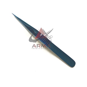 Pince à cils droite Plasma Blue, idéale pour la séparation des cils, pince à extensions de cils durable avec logo - Product Image 1