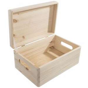 Boîte de coffre de rangement en bois rentable de l'Inde forme rectangulaire pour les étuis à trésors décoratifs de bureau artisanat cadeaux avec serrure - Product Image 2