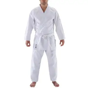 OEM Martial Arts Wear Hersteller White 16oz Canvas Karate Uniform JUDO KARATE passt zu elastischen Hosen mit Kordel zug