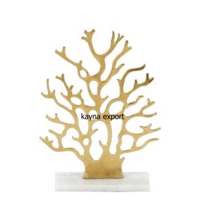 Sculpture décorative en métal avec bague en or de luxe avec finition plaquée or Sculpture en métal de table haut de gamme pour la décoration de la maison - Product Image 3
