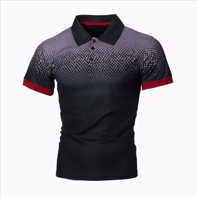 Design Striped Long Sleeve Men100% Cotton Polo T-Shirt With Custom Logo
