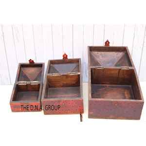 Caja de madera pintada a mano, diseño único, caja de madera hecha a mano en color rojo para regalo - Product Image 3