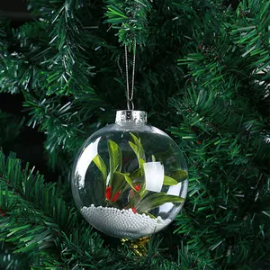 EAGLEGIFTS Party Decorative Fancy Blank Xmas Baubles Plastic Transparent Christmas Ornament Balls
