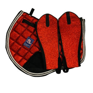 Ensemble de tapis de selle à paillettes avec logo personnalisable Style anglais saut brillant qualité tout usage guêtre demi-chaps doublure polaire - Product Image 1