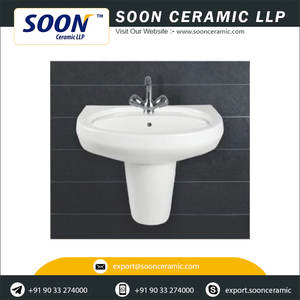 2021ใหม่มือล้างครึ่งฐานอ่างล้างหน้าเซรามิกอ่างล้างหน้าครึ่งฐานสุขาภิบาลสวมใส่ - Product Image 5