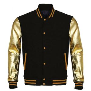 Veste Varsity Letterman personnalisée pour hommes Patch de nom personnalisé Style de bloc de couleur en option avec fermeture à bouton-pression classique - Product Image 1