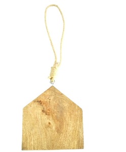WOOD HANGING ORNAMENT HEART WITH SNOWFLAKE DESIGN HIGH QUALITY CHRISTMAS DECORATION WITH HANGING ROPE - Product Image 2