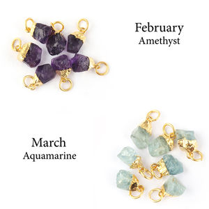 Latest Collection Natural Tiny Rough Aquamarine Connectors 24k Gold Plated Making <b>Pendant</b> Connector Finding Jewelry - Product Image 3