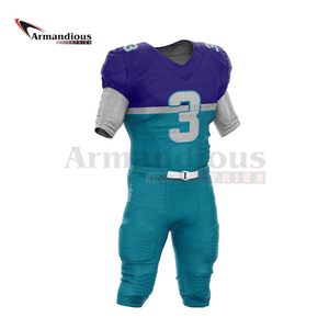 Uniforme de football américain personnalisé sublimé vêtements de sport en polyester à séchage rapide respirant grande taille ensembles de tarifs d'usine à manches courtes - Product Image 3