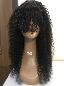Best Quality of Human Indian Hair Mongolian <b>Bob</b> Kinky Curly 22 Inch Virgin Human Hair <b>Wig</b> at Wholesale Price Machine Double Weft - Product Image 2