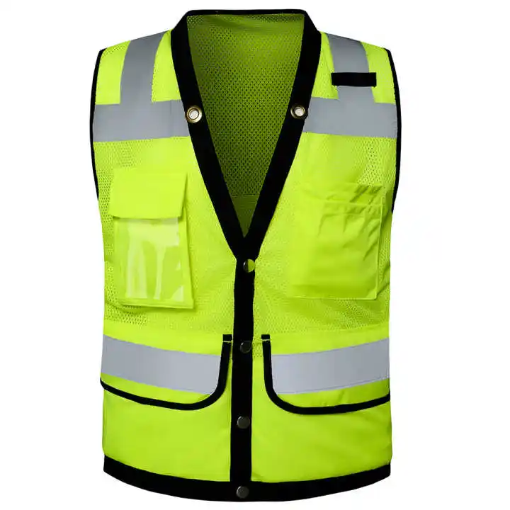 道路高視認性安全反射ベスト蛍光黄色安い反射ウエストHi Visランニング安全作業員ベスト