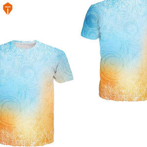 Mens Gradient Color Embroidered Casual Short Sleeve T-<b>Shirt</b> - Product Image 6