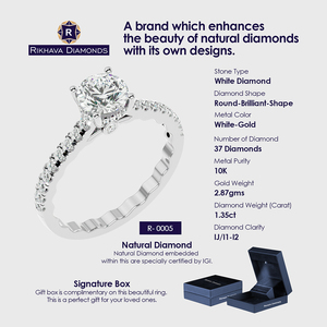 Meilleure bague solitaire Rikhava à la mode pour femmes or blanc 10 carats haute qualité meilleur prix bijoux bagues en diamant - Product Image 3