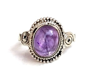 Real Amethyst Stone <b>Ring</b> Sterling Silver 925 Stone <b>Ring</b> Bezel Handmade <b>Indian</b> <b>Rings</b> - Product Image 2