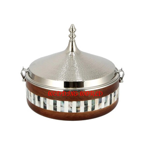Cazuela con acabado de resina de acero inoxidable con acabado dorado, última colección, olla caliente hecha a mano, forma redonda, nuevo calentador de alimentos de Metal - Product Image 6