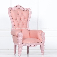 Silla de Trono Infantil de Estilo Francés Antiguo, Dorada, de Madera Maciza de Caoba, Muebles Comerciales para Hoteles, Bodas, Banquetes, Sala de Estar