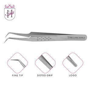 Stainless Steel Eyelash Extension Volume 10mm 75deg Bent Tweezer for Eyelash Extensions with Your Company Logo, Eyelash Tweezer - Product Image 6