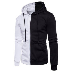 Sudadera con capucha de dos tonos 100% algodón de alta calidad y precio bajo cuello levantado patrón sólido tela tejida para invierno - Product Image 2