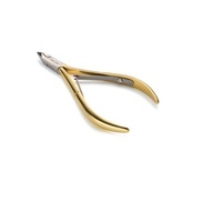 Coupe-cuticules professionnel style Nghia avec manche doré D-555, coupe-cuticules en acier inoxydable par Life Care Inst