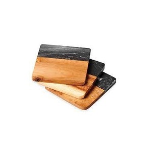 Dessous de verre en bois et en marbre noir Fabricant et exportateur Dessous de verre en marbre blanc et en bois d'acacia au design fait à la main - Product Image 1