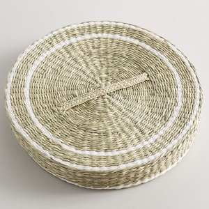 Dernier lot de 6 sets de table en jonc de mer blanc avec support Accessoires de salle à manger élégants pour hôtels - Product Image 2