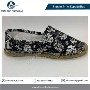Best-Selling Lightweight <b>Canvas</b> Espadrilles with Floral Print Slip-On Closure Top Exporter's World-Wide Popular Flats <b>Shoes</b> - Product Image 2