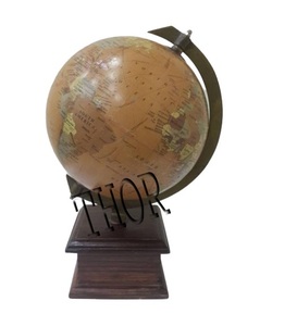 Table du monde en Globe rotatif à 360 degrés, avec Base en bois brun, articles de décoration pour maison et bureau - Product Image 6