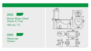 Inodoro montado en el suelo de cerámica de estilo tradicional de dos piezas Ajuste de presión de agua de doble descarga Garantía de 5 años Hecho Turquía para - Product Image 2